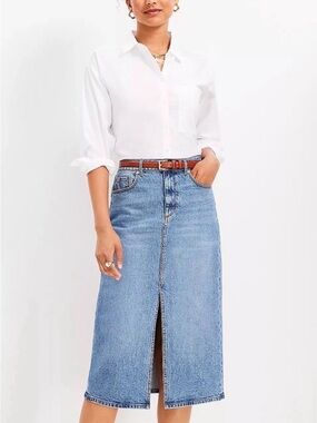 Final Price - LOFT - Denim Midi Skirt